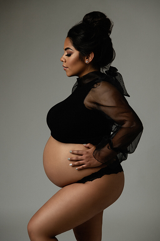 Studio maternity pregnant woman photoshoot