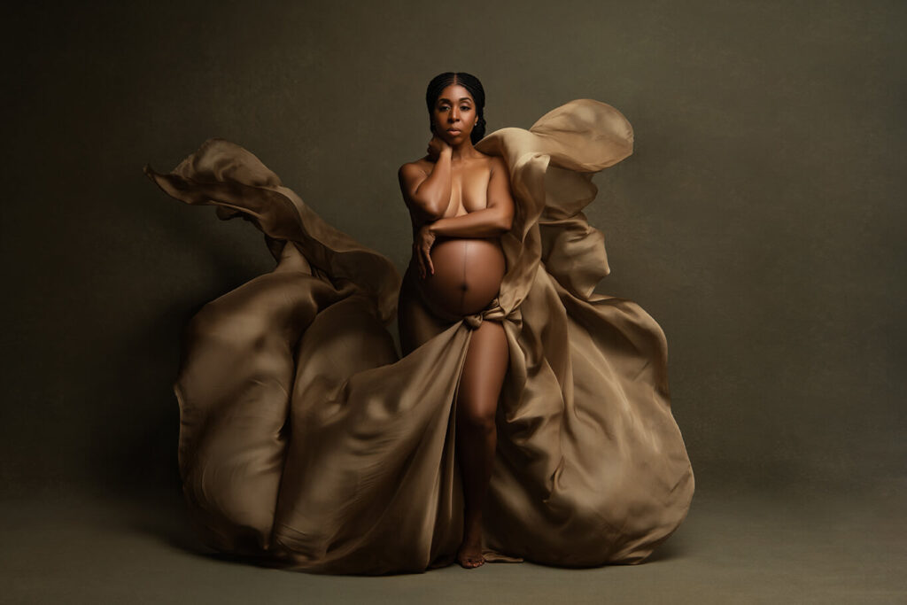 unique studio maternity photoshoot
