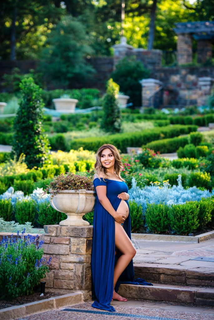 maternity gown blue maternity photographer Dallas TX