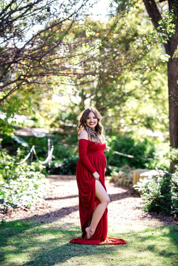 maternity gown red maternity photographer Dallas