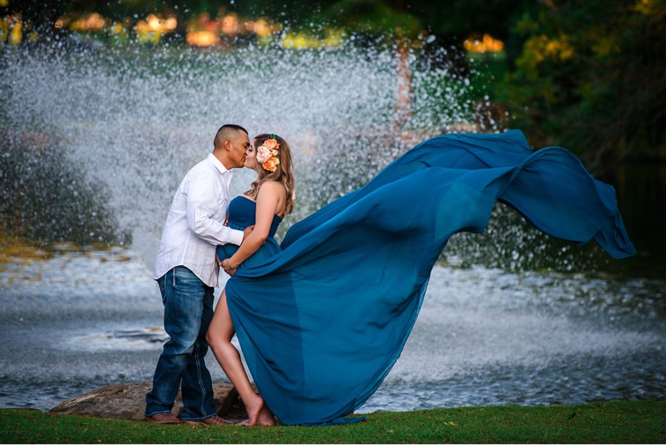 maternity photography poses maternity gown blue