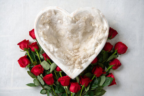 Bouquet heart digital backdrop valentines
