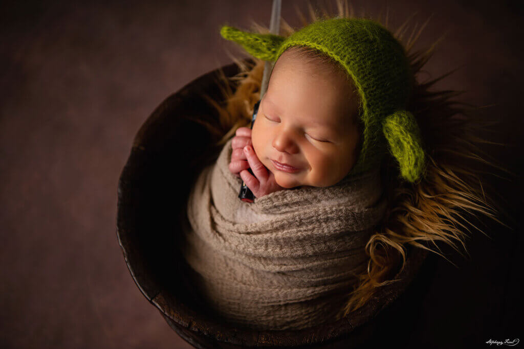 Baby Yoda newborn photoshoot
